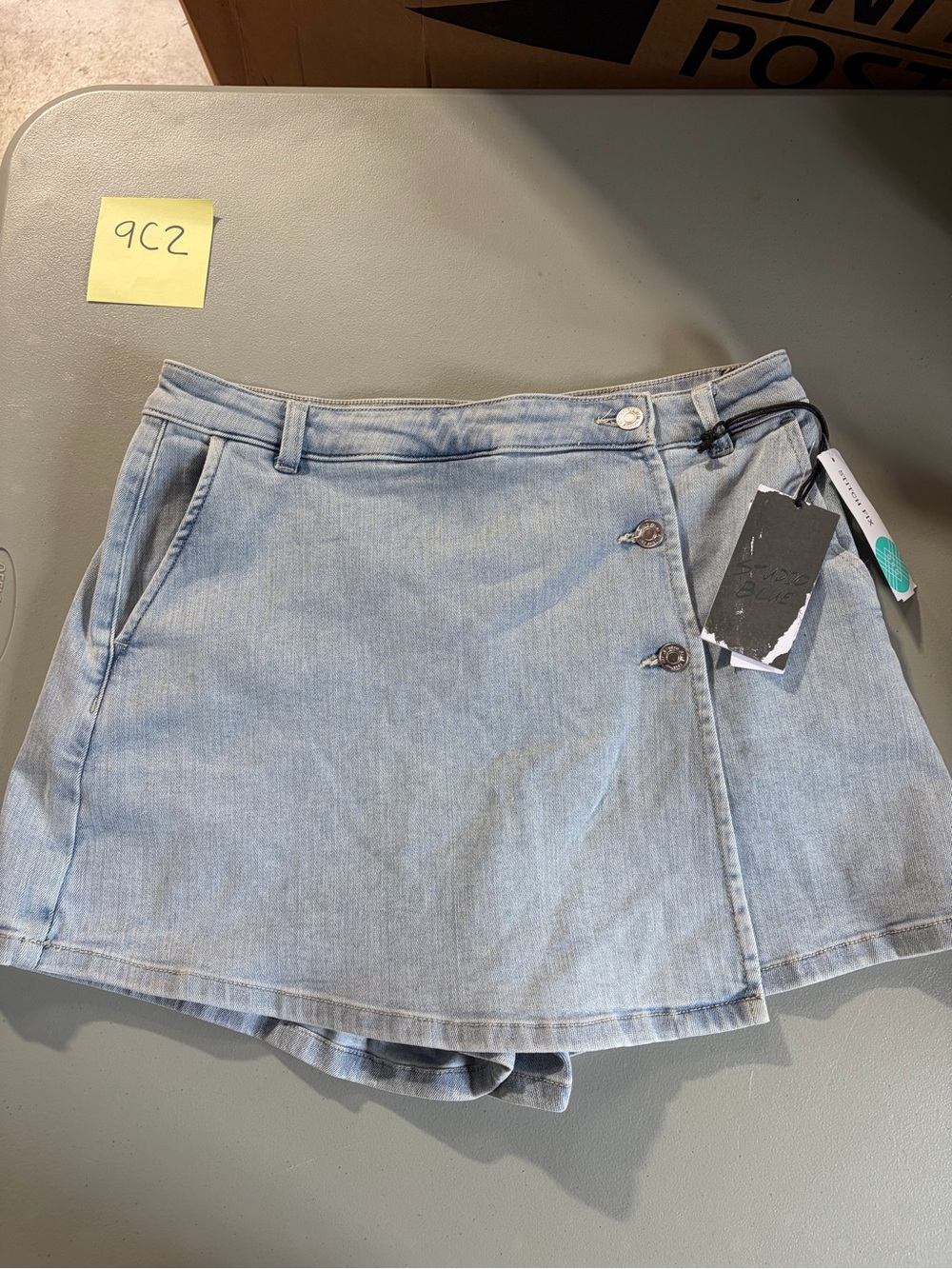 Studio Blue High Waist Denim Skort 12 NWT